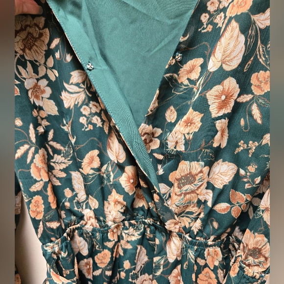 NWT Cupshe Floral Green Dress, Medium - Picture 6 of 10